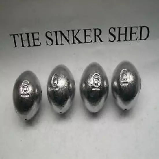 6 oz egg sinkers / fishing weights - quantity of 2/6/12/25/50/100/250 FREE SHIP