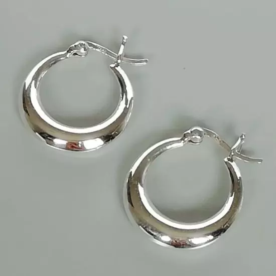 Classic 925 Sterling Silver Filled Women's Big Round Hoop Earrings women's New