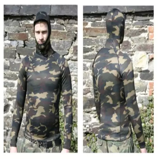 idea for spearfishing - 2mm Neo Camo thermal hooded rash vest - ALL SIZES AVAIL.