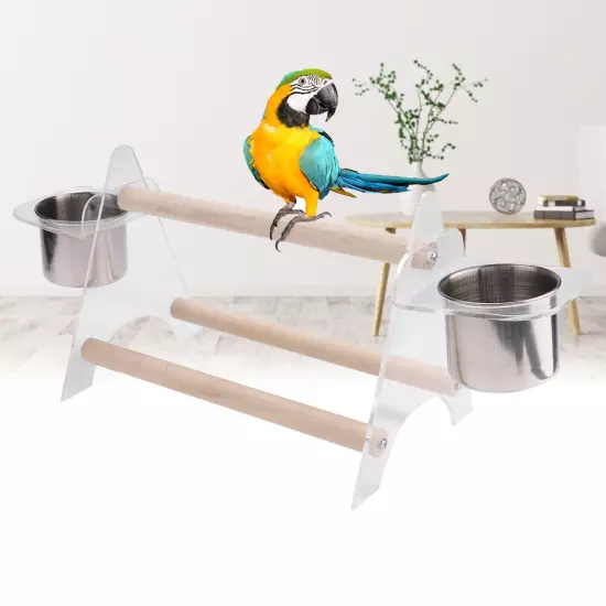 Multi-Functional Pet Bird Stand with Feeder & Manager Elevated Platform Birdcage