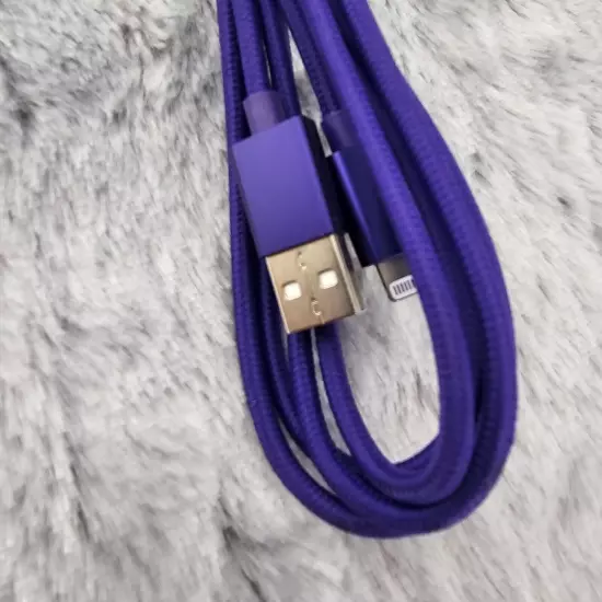 Cordzilla 10ft Rapid Charge Apple to USB Braided Nylon Cable Iphone Ipad Purple