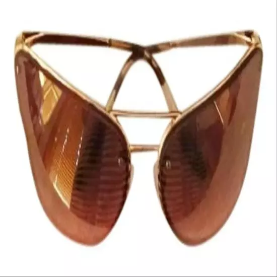 $378 Prada Pulled Eye Catwalk Sunglasses Rose Gold Frame 69-00-120 Gradient NWT