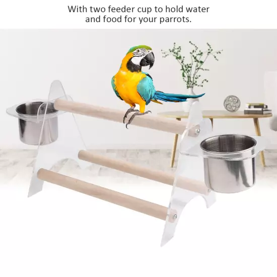 Multi-Functional Pet Bird Stand with Feeder & Manager Elevated Platform Birdcage