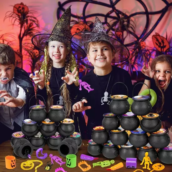 144Pcs Halloween Party Favors for Kids, 18 Prefilled Mini Plastic Witch... 