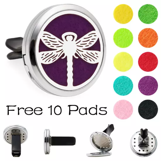 Car Diffuser Vent Clip Air Freshener Essential Oil Aroma diffuser Locket 10Pads 