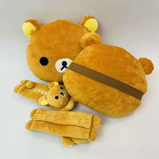 4pcs Rilakkuma bear cushion pillow belt car safety seat belt pillow cars gift