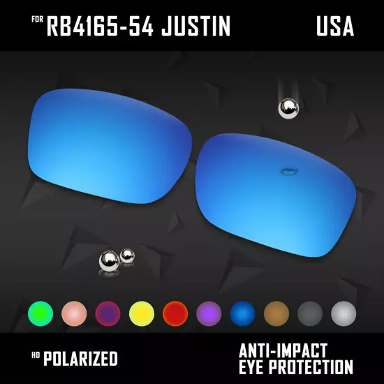 Anti Scratch Polarized Replacement Lens for-Ray Ban RB4165-54 Justin-Options