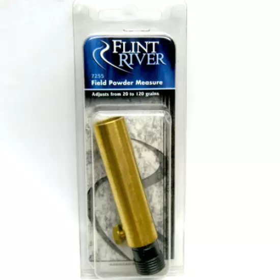 FLINT RIVER BRASS BLACK POWDER MEASURE Adjusts 20-120 GRAINS DEER TURKEY HUNTING