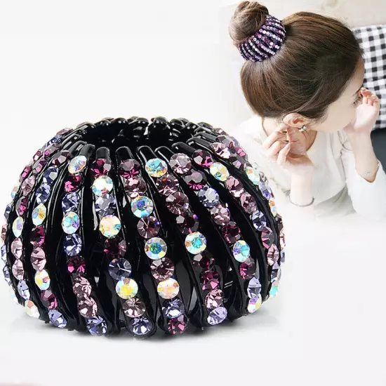 Women Bird Nest Expanding Ponytail Tail Hair Bun Holder Clip Claw Girls Hairpin