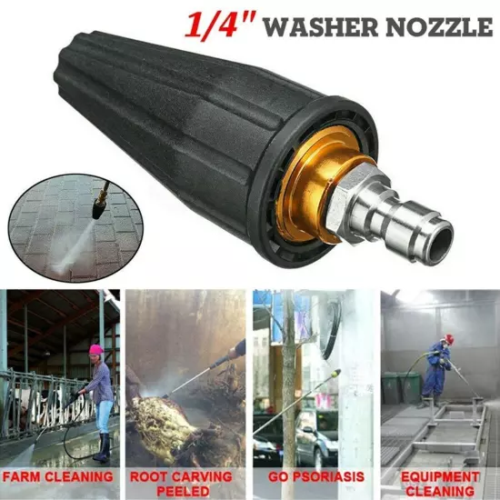 1/4" High Pressure Fast Washer Rotating Turbo Nozzle Spray Tip Power 4000PSI