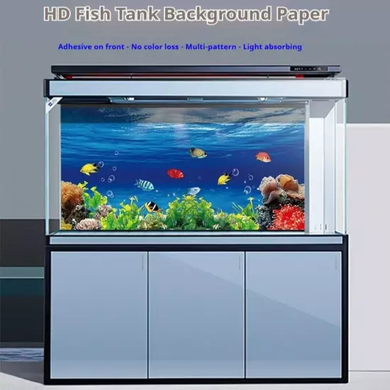 Aquarium Background Sticker Fish Tank Underwater Landscape Poster Decoration AU