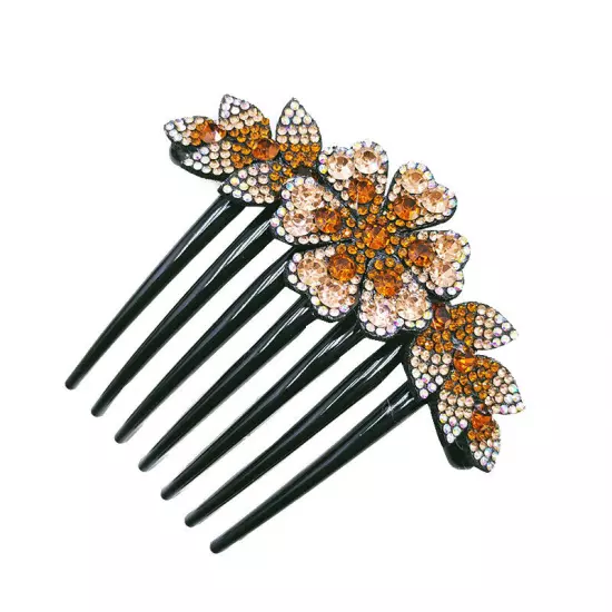 Crystal Flower Hair Comb Clip Shiny Rhinestones Hairpins Women Hair Accessories*