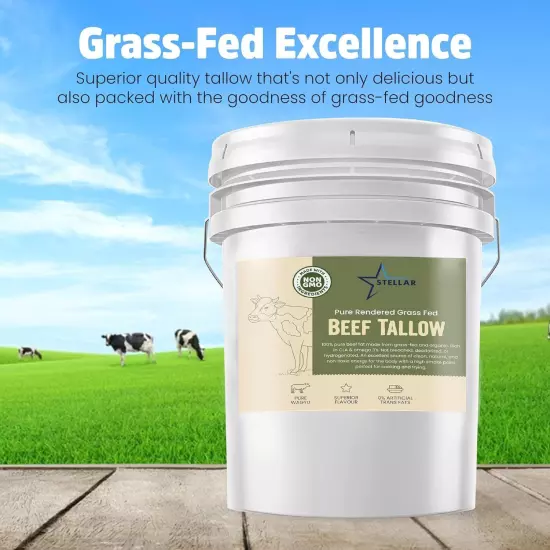 Food Grade Grass fed Beef Tallow - Good for Cooking, Baking and Frying 