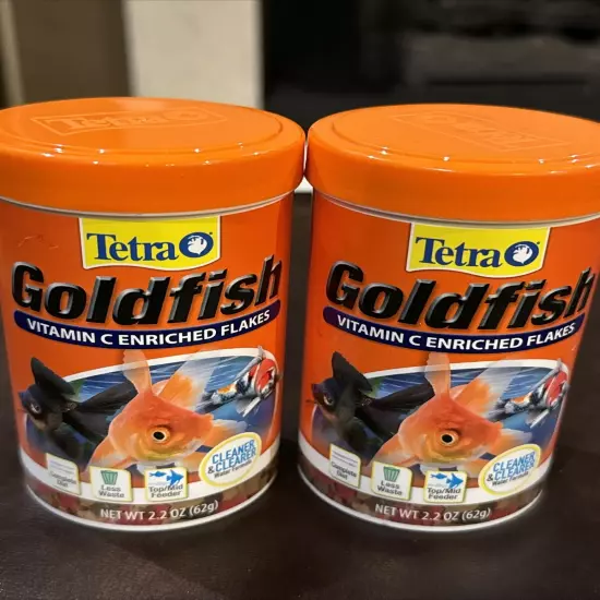 Lot Of 4 Tetra Goldfish Food Flakes Vitamin C (Exp. 12/23, 02/25, 09/25)