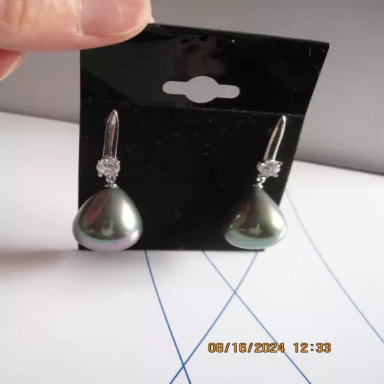 Big Pearl Earrings Dangle Post