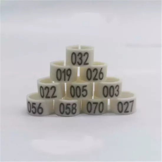 100Pcs/set 10mm Bird Rings Leg Bands For Pigeon Parrot Clip Rings Number 1-100