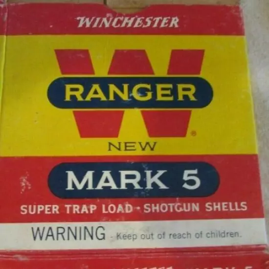 VINTAGE WINCHESTER RANGER MARK 5 SUPER TRAP 12 GA CARTRIDGE SHELLS Box Empty