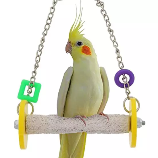 Finch Cage Perch Stand Swing Parrot Stand Hanging Toy Grinding