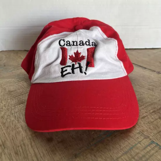 Canada Flag EH! Hat Red Hat Adjustable Adult Size Red Hat Baseball Cap