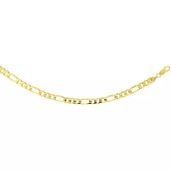 10k Solid Yellow Gold Figaro Chain Necklace 2.23mm-10.25mm Sz 16-30 Inches