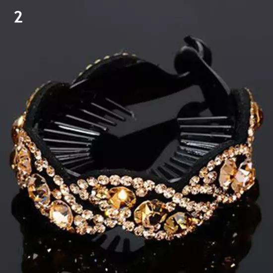 Rhinestone Flower Hair Claws Women Crystal Bird Nest Twist Clip Hairpin Headwear