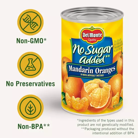 Canned Mandarin Oranges No Sugar Added (15-Ounce, Pack of 12)