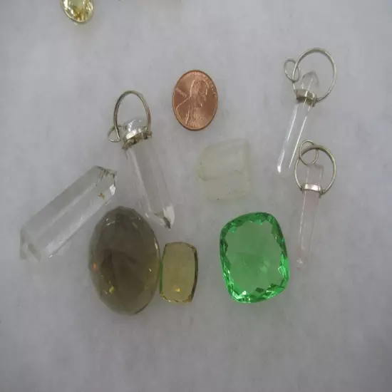 Estate Find 29 Pcs Lot Faceted Gemstones-Amethyst-Quartz-Citrine -Etc