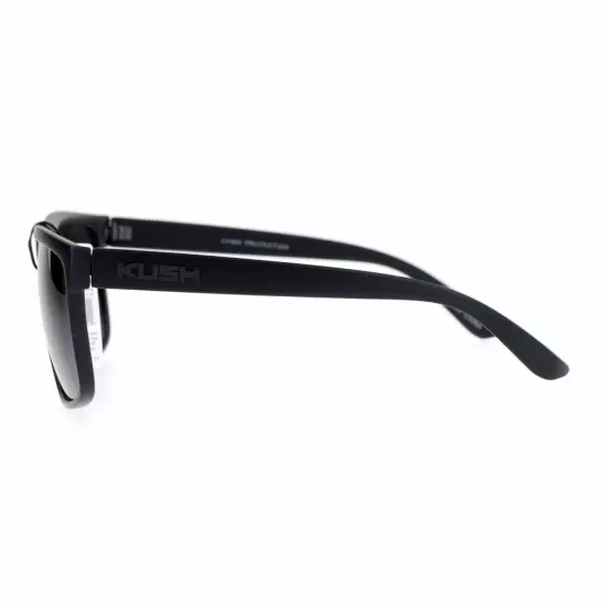 KUSH Sunglasses Classic Black Square Frame Unisex Fashion Shades UV 400