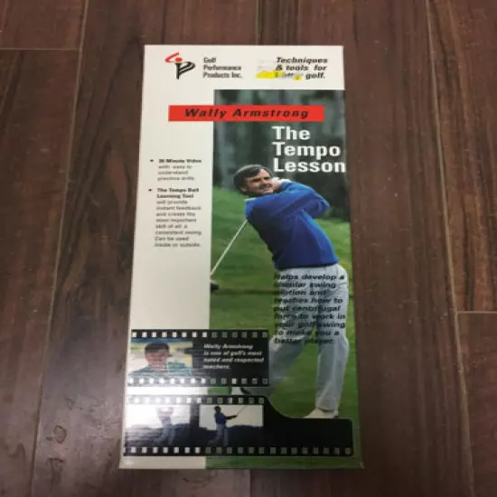 NOS Wally Armstrong The Tempo Lesson, Tempo Ball + VHS Instruction tape Golf Aid