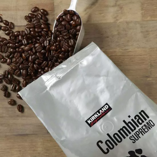 Kirkland Signature Colombian Supremo Coffee, Whole Bean, 3 lbs