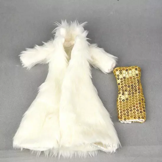 Doll Accessories Set For 11.5" 1/6 Doll Parka Dress Winter Long Fur Coat Clothes