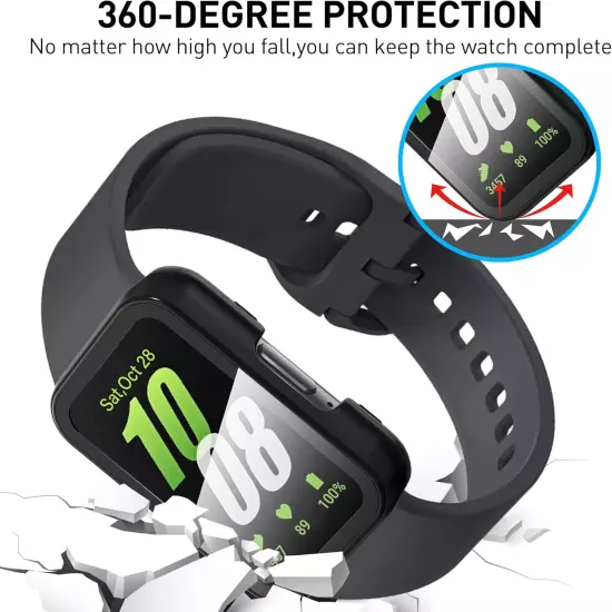 2-Pack for Samsung Galaxy Fit3 Case, Full-Coverage Screen Protector Tempered Gla