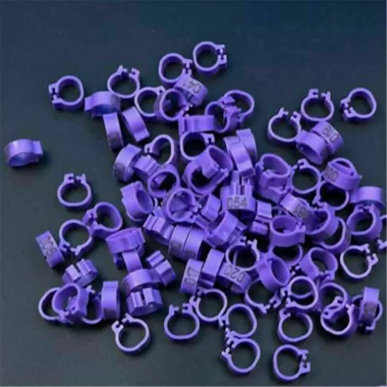 100PCS Bird Rings Leg Foot Bands For Pigeon Parrot Clip Rings Number 1-100