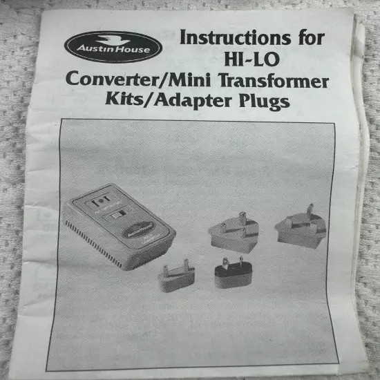 Austin House Auto Hi-Lo 1-50 & 51-1875 Watts Converter Mini Transformer Made USA