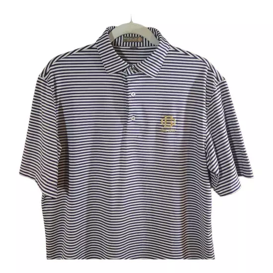 Peter Millar Summer Comfort Short Sleeve Striped Performance Golf Polo Men's M