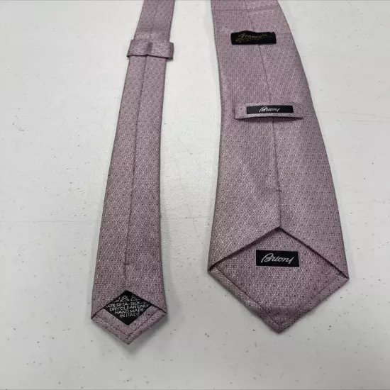 Brioni Men's Pink Geometric Silk Neck Tie $495