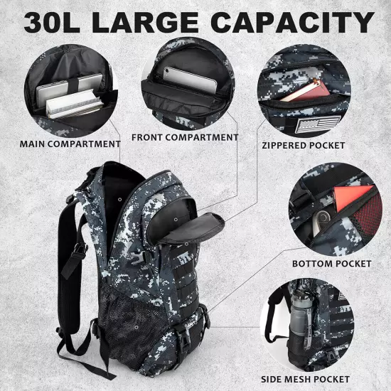 Outdoor Camping Hiking Backpack Military Tactical Shoulder Bag Travel Rucksack