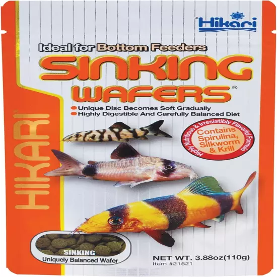 Tropical Sinking Wafers for Catfish, Loaches and Bottom Feeders 3.88 Oz