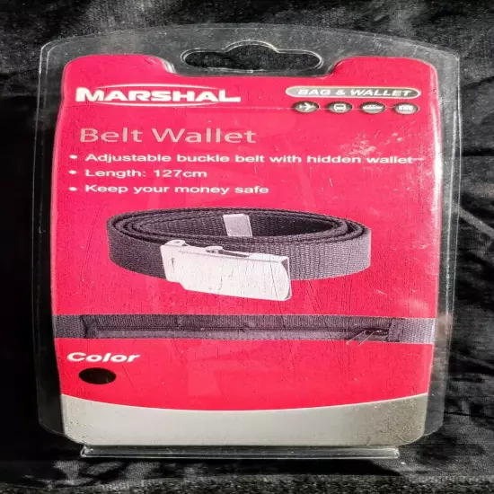 Belt Wallet Marshal Adjustable Hidden Safe Travel Black Unisex Christmas Gift