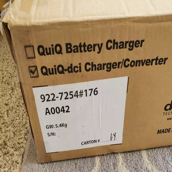 Delta-Q QuiQ-ICON On-Board 72V Battery Charger 922-7254 With DC/DC Converter EV