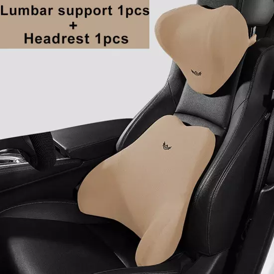 Curved Car Seat Headrest Car Neck Pillow Cushion Back Lumbar Support 