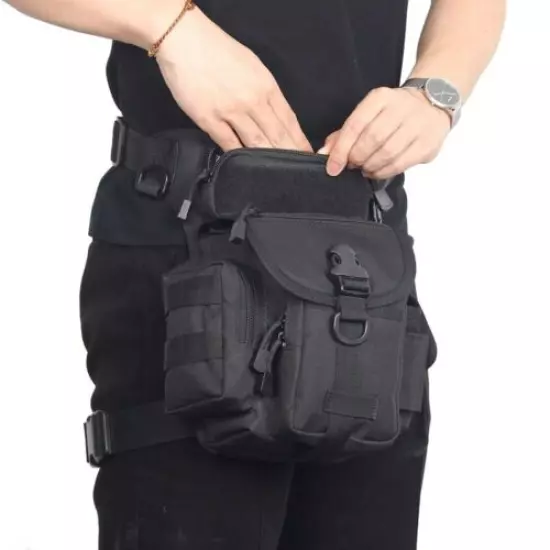 Tactical Molle Drop Leg Bag Waterproof Men Military Waist Pack Belt Fanny Pack