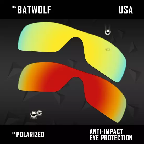 Anti Scratch Polarized Replacement Lenses for-Oakley Batwolf OO9101 Options