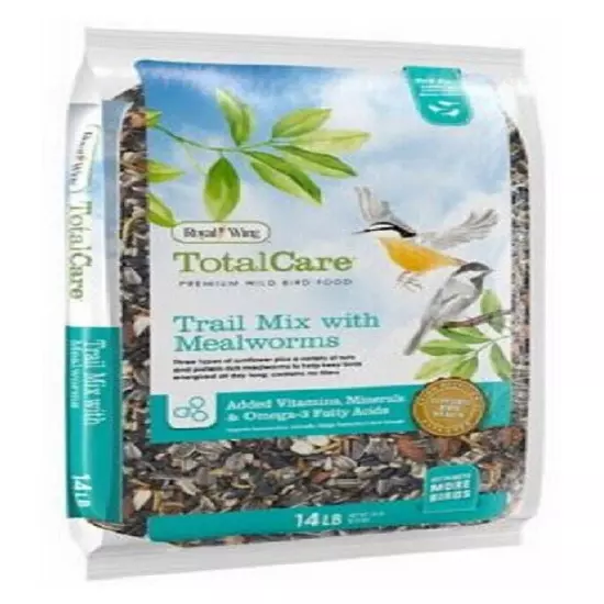 Royal Wing 12696 Total Care 14 Pounds Trail Mix with Mealworms Wild Bird Food