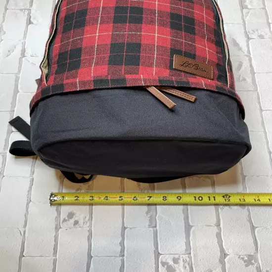 LL Bean Backpack Bookbag Wool Blend Plaid Flannel Laptop Tablet Travel School