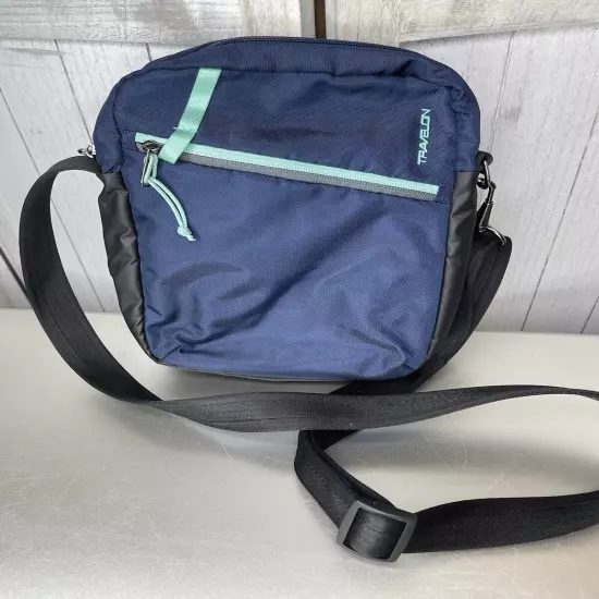 Travelon Greenlander Anti-Theft Small Crossbody Blue Turquoise Travel Bag