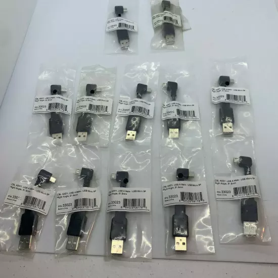 CBL ASSY usb a male-usb micro 5p right angle 81.6mm LOT OF 12