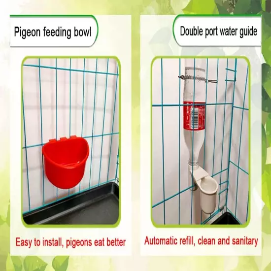 Cage Cups Birds Hanging Feeders Seed Feeding Cups Dish Pigeon Water Bottle Feede