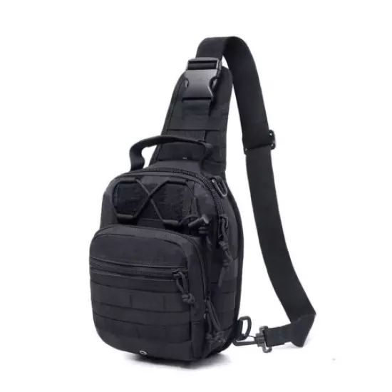 Unisex Daily Wear Shoulder Bag Tactical Chest Bag + Belt Buckle + Bottle Holder