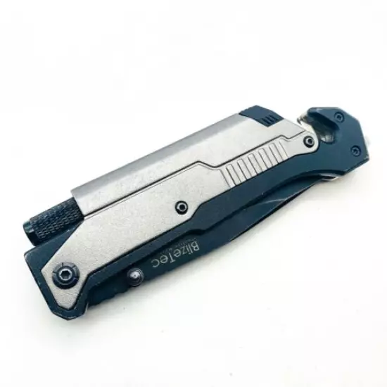 BlizeTech - Multi Purpose Folding Pocket Knife - 3.5" Combined / Stainless Blade